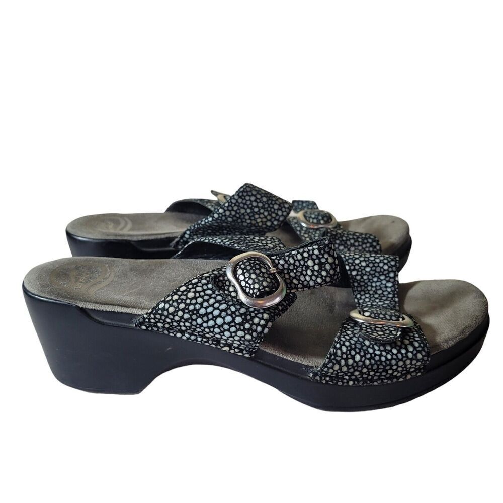 Dansko Sandals Women's Size 42 US 11.5 Comfort Slides Geometric Metal Buckle